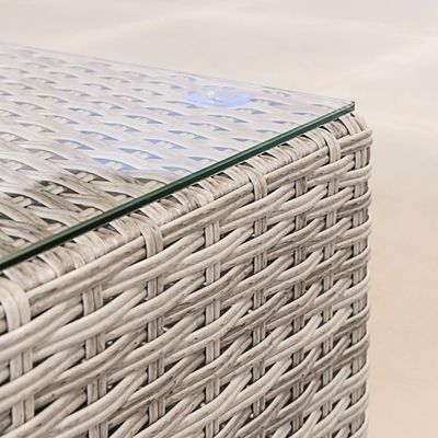 Grote grootte L-vormige tuinbank PE Wicker Outdoorbank 8 stukken Rattan Outdoor Meubels Set