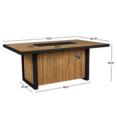 Buitenkamertafel met teakhouten aluminiumframe