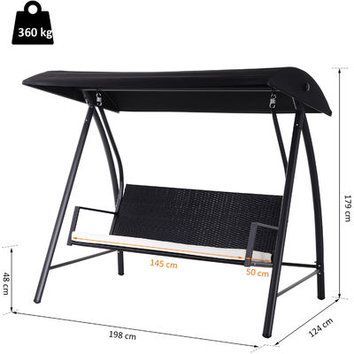 Postverpakking Y AJUNION tuin veranda schommelstoel wicker stoel hangende stoel patio schommels met luifel