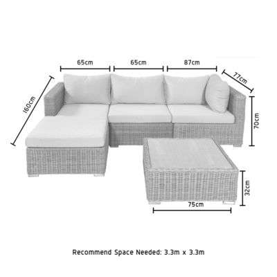 Buitenmeubilair AJUNION Modern Tuin Set PE Rattan Terrasmeubilair Ronde Wicker Set
