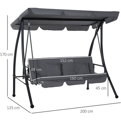 Verbeter uw patio met AJUNION 3 zitplaatsen tuin swing hammock stoel 30kg gewichtslimiet