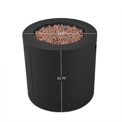 24&quot;L x 24&quot;W x 23.5&quot;H AJUNION Ronde stalen propaan gas vuurput voor buiten rookloos