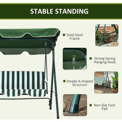 Outdoor tuin metalen frame patio swing stoel met luifel en stijlvol ontwerp