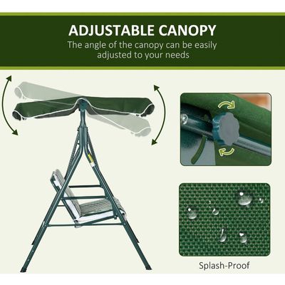 Outdoor tuin metalen frame patio swing stoel met luifel en stijlvol ontwerp