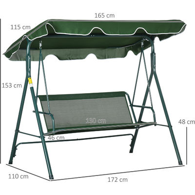 Outdoor tuin metalen frame patio swing stoel met luifel en stijlvol ontwerp