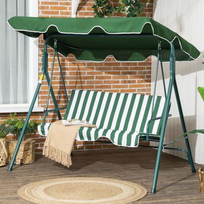 Outdoor tuin metalen frame patio swing stoel met luifel en stijlvol ontwerp