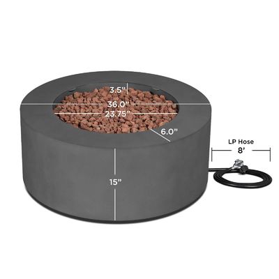 Buitengasbrandplaat met 36&quot;L x 36&quot;W x 15&quot;H