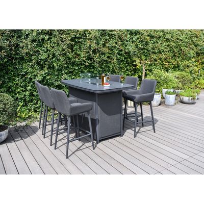 Outdoor Luxury Bar Set Meubelen Aluminium Tuinmeubelen Eetkamer Set met vuurput 87kg