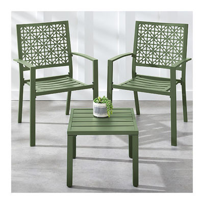 Buitenmeubilair AJUNION Modern staal KD frame tuin set stapelbare stoel bistroset