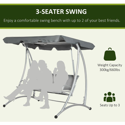 190L x 130W x 172H cm Tuinhanger Bank Swing met verstelbare Canopy door AJUNION