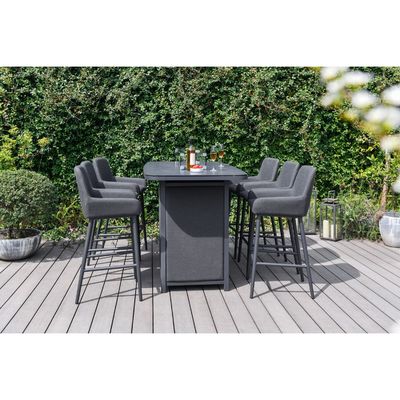 Outdoor Luxury Bar Set Meubelen Aluminium Tuinmeubelen Eetkamer Set met vuurput 87kg