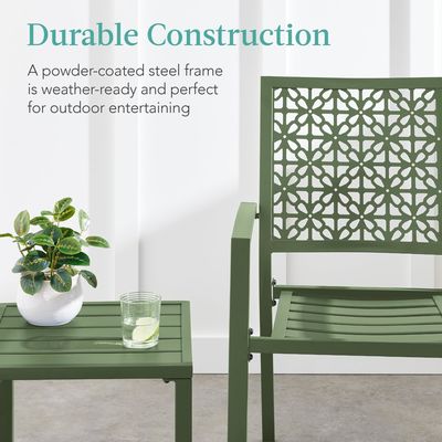 Buitenmeubilair AJUNION Modern staal KD frame tuin set stapelbare stoel bistroset