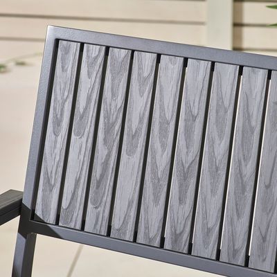 Villa patio eetkamer set AJUNION 8 zitplaatsen buitentafel en stoelen met aluminium frame