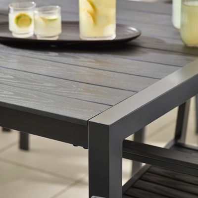 Villa patio eetkamer set AJUNION 8 zitplaatsen buitentafel en stoelen met aluminium frame