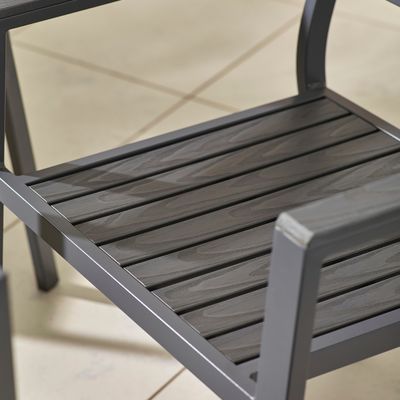 Villa patio eetkamer set AJUNION 8 zitplaatsen buitentafel en stoelen met aluminium frame