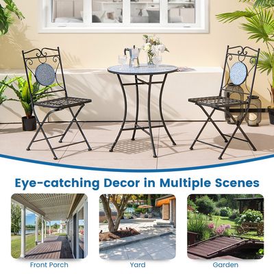 Verbeter je buiteninrichting met AJUNION All Weather Bistro Set Tafelgrootte Dia24" x H28