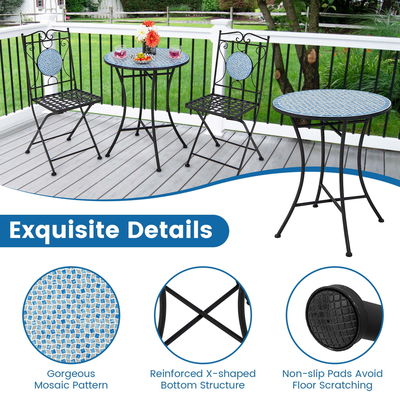 Verbeter je buiteninrichting met AJUNION All Weather Bistro Set Tafelgrootte Dia24" x H28