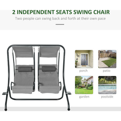 Patio Leisure Facilities AJUNION 2 zitplaatsen Outdoor Swing Hanging Chair met Canopy 37kg