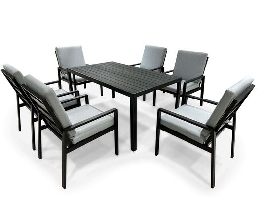 Outdoor Patio Set Eettafel L150xW90xH73cm met HDPE-tafelplaat en metaalframe