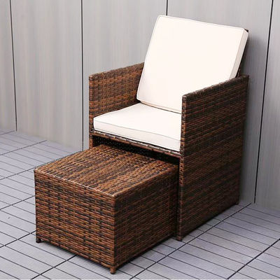 Ruimtebesparende tuin set Moderne plastic rattan hoek tafel en stoel voor binnenplaats patio