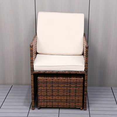 Ruimtebesparende tuin set Moderne plastic rattan hoek tafel en stoel voor binnenplaats patio