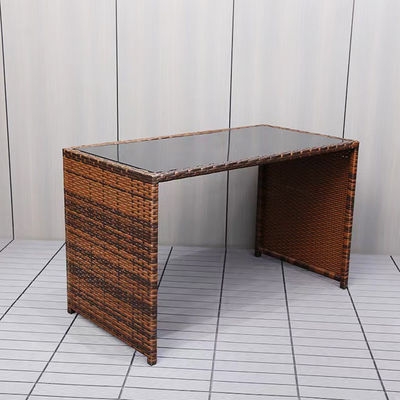 Ruimtebesparende tuin set Moderne plastic rattan hoek tafel en stoel voor binnenplaats patio