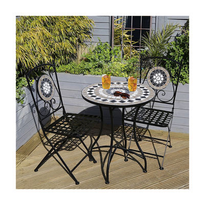 Robuuste ijzeren tuinbalkon Bistro set met moderne design stijl en keramische tegelcoating