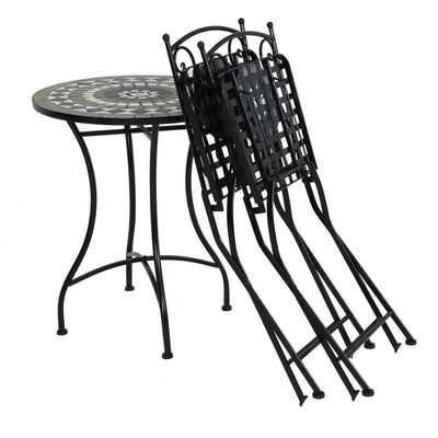 Robuuste ijzeren tuinbalkon Bistro set met moderne design stijl en keramische tegelcoating