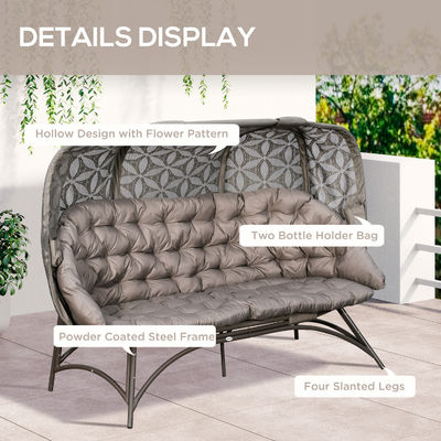 Buiten staande W85xL205xH142cm tuin ei stoel met holle mand ontwerp en moderne stijl