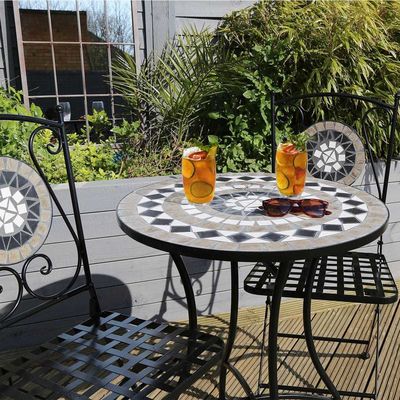 Robuuste ijzeren tuinbalkon Bistro set met moderne design stijl en keramische tegelcoating