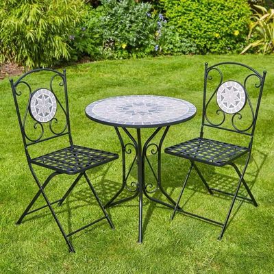 Park opvouwbare metalen tafel en stoel set voor tuin achtertuin antieke mozaïek Bistro Set