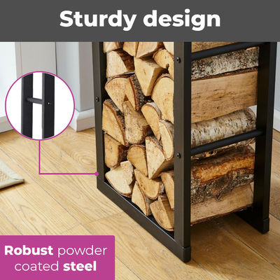 Stevig stalen houtopslagrek voor binnen- en buitenruimte Groot formaat W40x D25 x H150cm