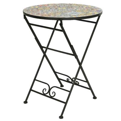 AJUNION 3pcs Outdoor Bistro Metalen Tafelstoel Set Antieke Mosaïek Keramiek voor Tuin
