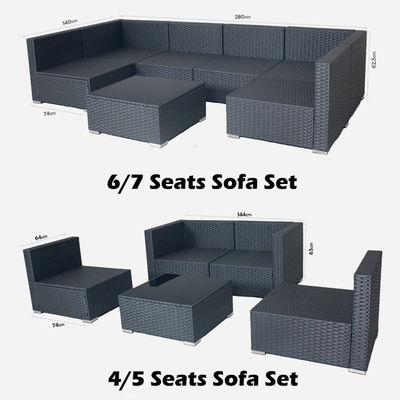 Outdoor Indoor Patio Tuin Balkon zwembad Meubelen Woven Rattan Sectionele Modulaire Set
