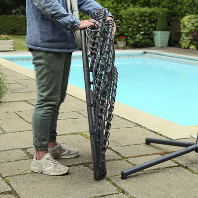 Stijlvolle hangende hangmat stoel voor patio tuin huisje binnenplaats of strand gemaakt van metaal