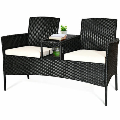 Outdoor Tuin Café Camping Patio Binnenplaats Stoel Party PE Rotan Rieten Loveseat Set
