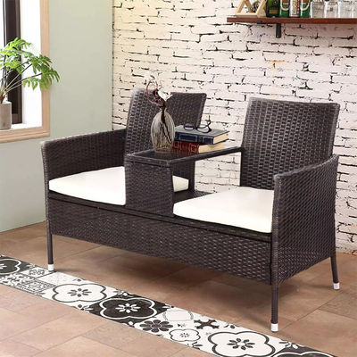 Outdoor Tuin Café Camping Patio Binnenplaats Stoel Party PE Rotan Rieten Loveseat Set