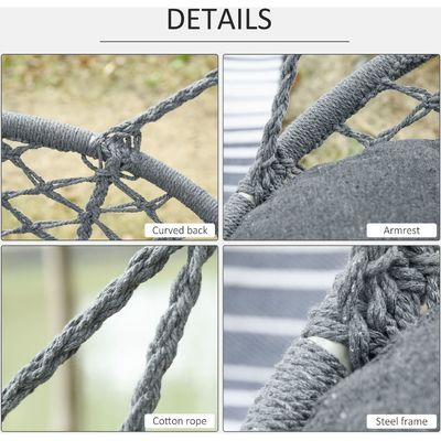 Buiten tuin patio dubbele stoel hangmat stoel handgemaakt met katoenen touw Postverpakking