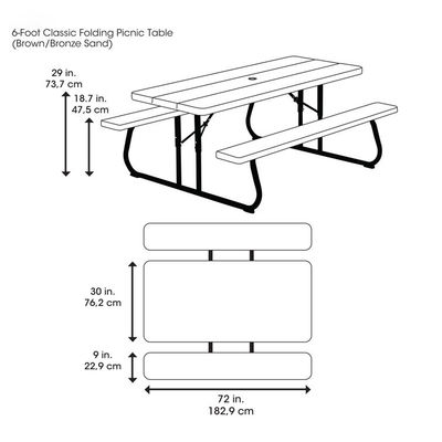 Buitenmeubilair 6ft rechthoekige picknicktafel met paraplugat en opvouwbare stoelen