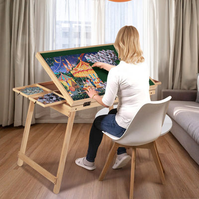 Puzzle Board Cover Houten opvouwbare laden Puzzle Table met benen 1500pcs AJUNION