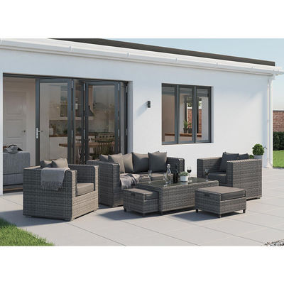 Buitense sectionaire bank patio conversatie set met modern ontwerp wicker rotan stijl