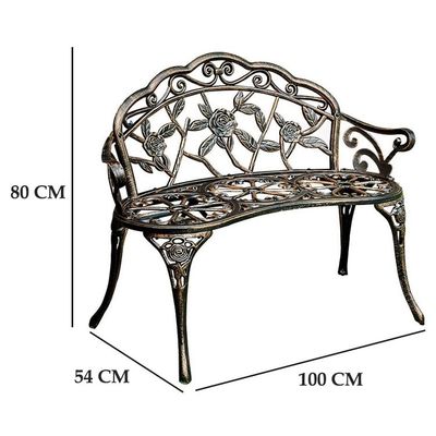 Metal Type Aluminium Love Seat Bench voor Outdoor Patio Garden Balkon in Modern Design
