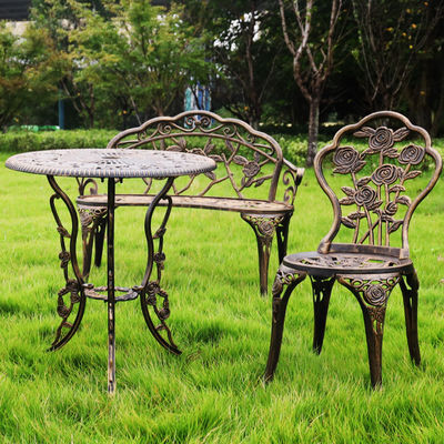 Metal Type Aluminium Love Seat Bench voor Outdoor Patio Garden Balkon in Modern Design