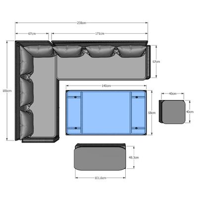 Algemeen Buitenmeubilair AJUNION Voor alle weersomstandigheden Tuinsofa met oplopende tafel