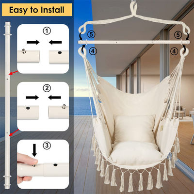 127*122*2,5 cm Buitentuin Camping Terras Klappbaar Draagbaar Kinderen Katoen Hangtouw Schommel Hammock Stoel