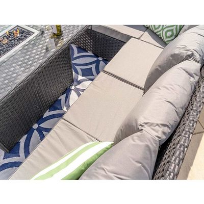 Modulair meubilair Wicker Rattan Outdoor Set met vuurput Tafel AJUNION Tuinontwerp