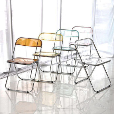Metalen staal frame Acrylvouwbare stoelen voor bruiloft Banket Restaurant Tuin