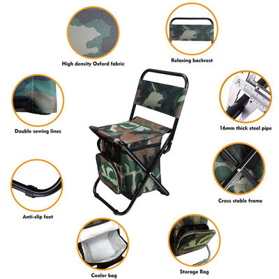 Lichte opvouwbare rugleuning stoel draagbare camouflage strandstoel stoel met tas