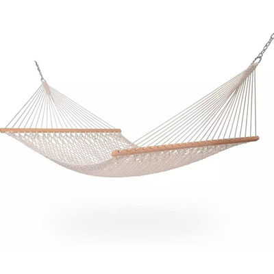 Gezellig draagbaar vouwbaar katoenen touwnet hangmat bed voor buiten binnen tuin kamperen