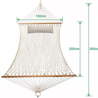 Gezellig draagbaar vouwbaar katoenen touwnet hangmat bed voor buiten binnen tuin kamperen